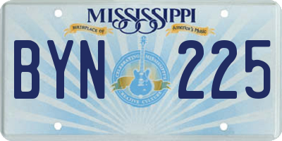 MS license plate BYN225