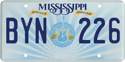 MS license plate BYN226