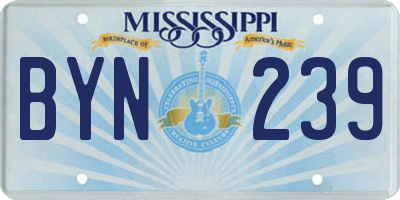 MS license plate BYN239