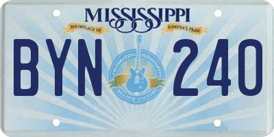 MS license plate BYN240