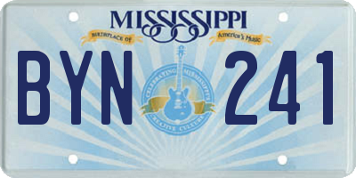 MS license plate BYN241