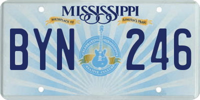 MS license plate BYN246