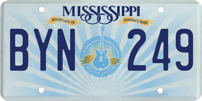 MS license plate BYN249