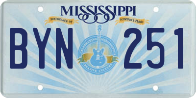 MS license plate BYN251