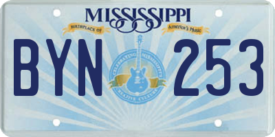 MS license plate BYN253