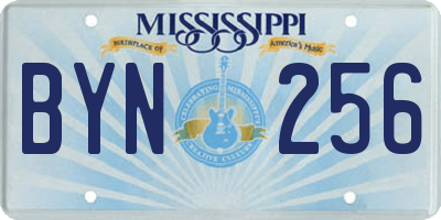 MS license plate BYN256