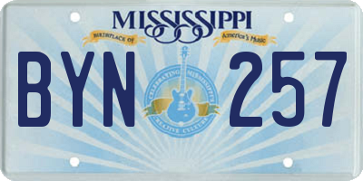 MS license plate BYN257