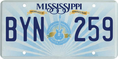 MS license plate BYN259