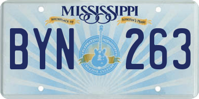 MS license plate BYN263