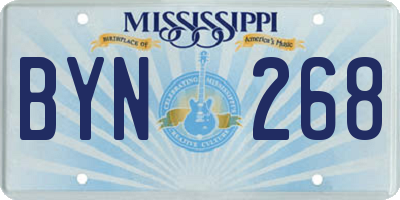 MS license plate BYN268
