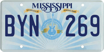 MS license plate BYN269