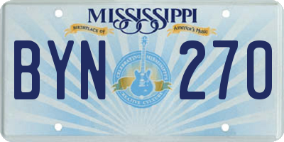MS license plate BYN270