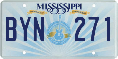 MS license plate BYN271