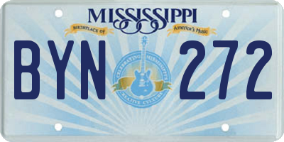 MS license plate BYN272