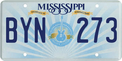 MS license plate BYN273