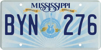 MS license plate BYN276