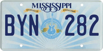 MS license plate BYN282