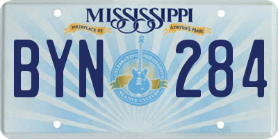 MS license plate BYN284