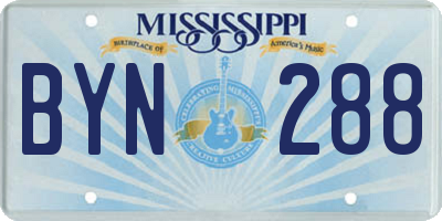 MS license plate BYN288