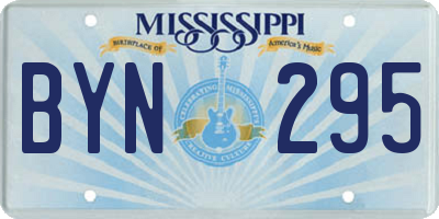 MS license plate BYN295