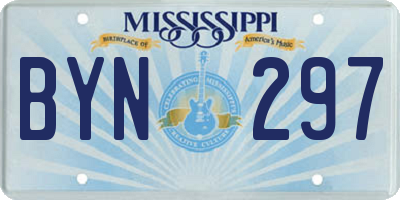MS license plate BYN297