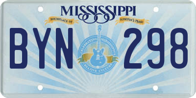 MS license plate BYN298