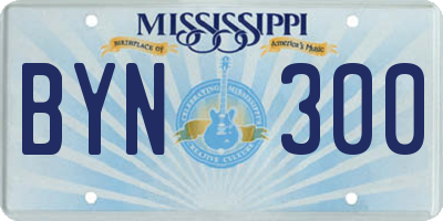 MS license plate BYN300