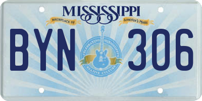 MS license plate BYN306