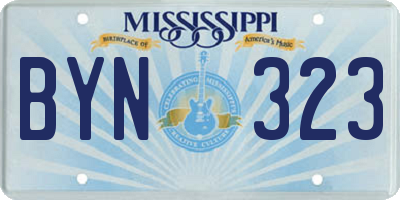 MS license plate BYN323