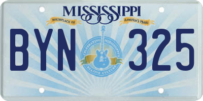 MS license plate BYN325