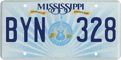 MS license plate BYN328