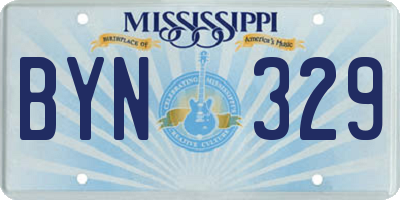 MS license plate BYN329