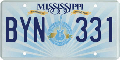 MS license plate BYN331