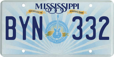 MS license plate BYN332