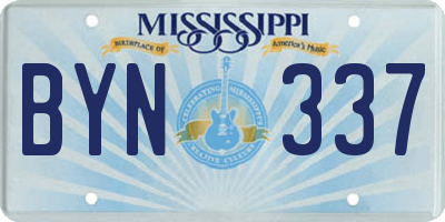 MS license plate BYN337
