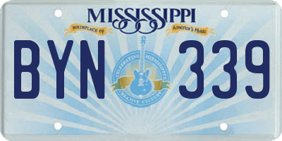 MS license plate BYN339