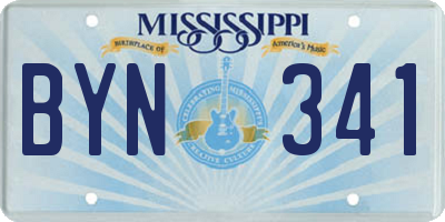 MS license plate BYN341