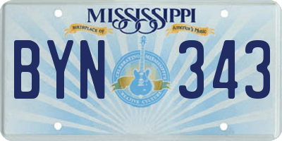 MS license plate BYN343