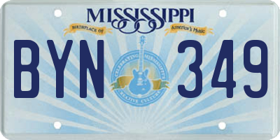 MS license plate BYN349