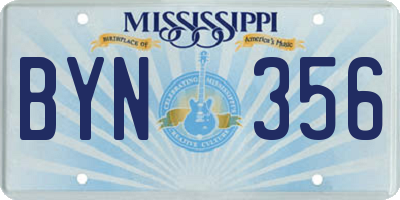 MS license plate BYN356