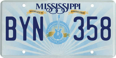 MS license plate BYN358