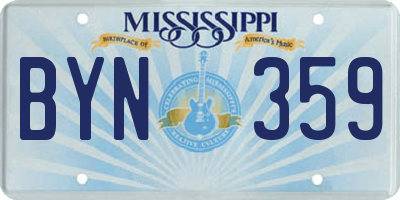 MS license plate BYN359