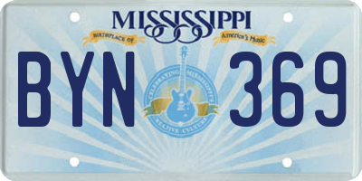 MS license plate BYN369
