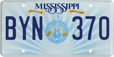 MS license plate BYN370