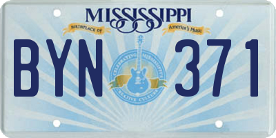 MS license plate BYN371