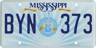 MS license plate BYN373