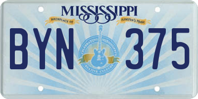 MS license plate BYN375