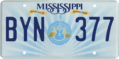 MS license plate BYN377