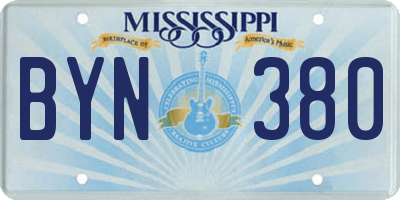 MS license plate BYN380