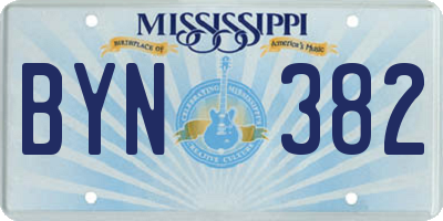 MS license plate BYN382